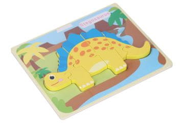 Lesena sestavljanka z dinozavri 18x14,5 cm