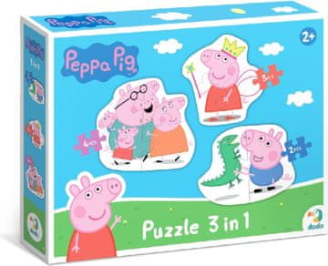 DoDo Puzzle Peppa Pig: Družina 3v1 (2,3,4 kosi)