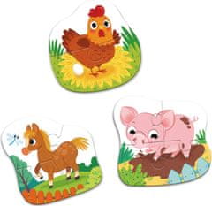 DoDo Otroška sestavljanka Kmečke živali 3v1 (2,3,4 kosi)
