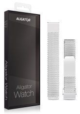 Aligator Nadomestni kovinski trak za uro Watch Lady 16 mm, srebrn