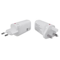 ER POWER 65W GaN napajalnik 2xUSB-C PD/USB-A bela