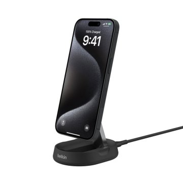 Belkin Pro konvertibilno stojalo Qi2, 15 W, črno