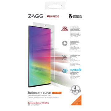invisibleSHIELD ZAGG Invisible Shield Fusion XTR D3O Curve hibridno steklo SG S22 Ultra