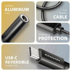 AXAGON ADA-HC, USB-C na 3,5-milimetrski priključek - avdio adapter DAC visoke ločljivosti, 384 kHz 32 bitov, stereo