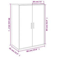 Vidaxl Komoda dimljeni hrast 60x31x84 cm inženirski les
