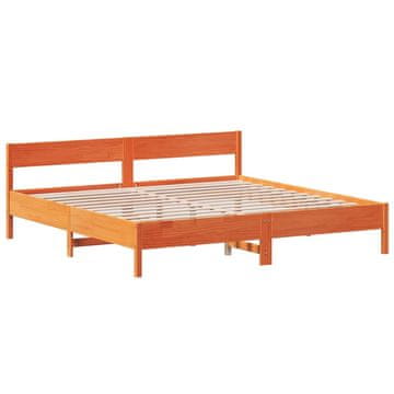 Vidaxl Posteljni okvir brez vzmetnice vošč. rjav 180x200 cm borovina