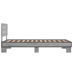 Vidaxl Posteljni okvir siva sonoma 75x190 cm inženirski les in kovina