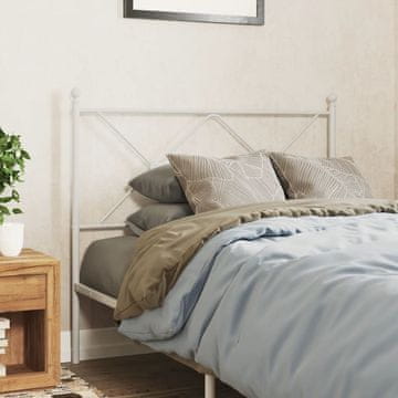Vidaxl vidaXL Kovinsko vzglavje, belo, 100 cm