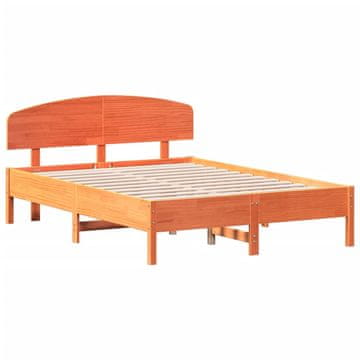 Vidaxl Posteljni okvir brez vzmetnice voščeno rjav 120x190 cm borovina