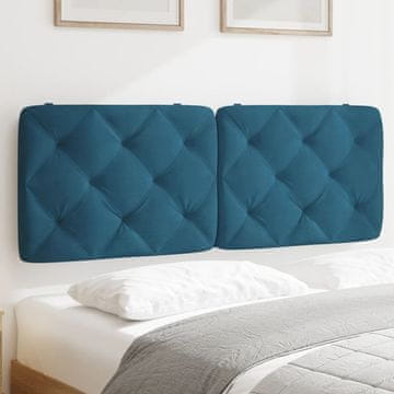 Vidaxl vidaXL Blazina za vzglavje, modra, 140 cm, žamet