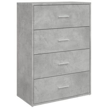 Vidaxl Komoda betonsko siva 60x31x84 cm inženirski les