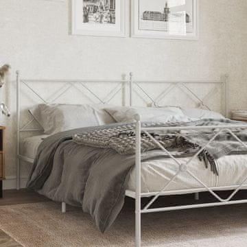 Vidaxl vidaXL Kovinsko vzglavje postelje belo 193 cm