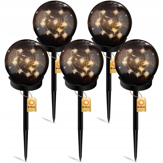LUMILED 5x Solarna vrtna svetilka LED do země GLORIS dim 10cm IP44 3000K Toplo bela