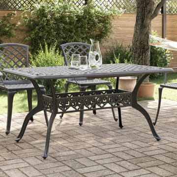 Vidaxl vidaXL Vrtna miza črna 150x90x72 cm lito aluminij