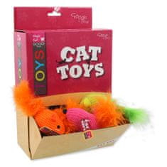 Magic cat Displej Hračky MAGIC CAT myška bavlněná s catnipem a pírky 6 cm 40 ks