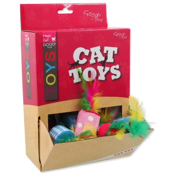 Magic cat Displej Hračky MAGIC CAT válec s pírky bavlněný 5 cm 24 ks