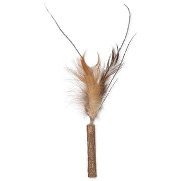 Magic cat Hračka MAGIC CAT Natural Fun dřívko s přírodními pírky 6 cm