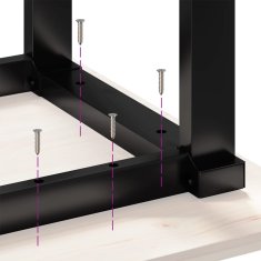 Vidaxl Klubska mizica O okvir 80x80x45,5 cm trdna borovina jeklo