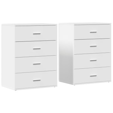 Vidaxl Komoda 2 kosa bela 60x39x80 cm inženirski les