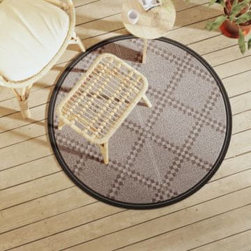 Vidaxl vidaXL Zunanja preproga rjava Ø120 cm PP