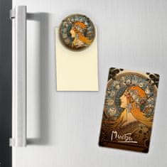 Magnet Alfons Mucha - Zodiak, okrogel, 5 cm