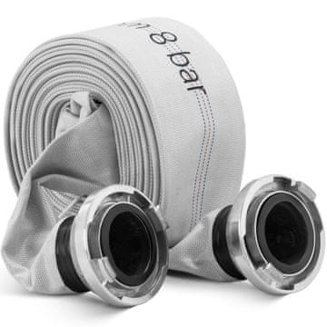 Hillvert Ploščata gasilska cev za vodo s Storzovim priključkom 3'' 76 mm 8-24 bar 20 m