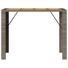 Vidaxl Vrtna miza z akacijevo ploščo siva 145x80x110 cm PE ratan