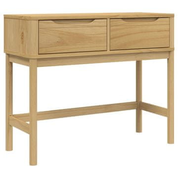 Vidaxl Konzolna mizica FLORO voščeno rjava 89,5x36,5x73 cm borovina