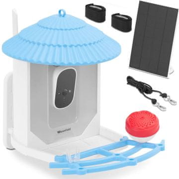 shumee Pametna krmilnica za ptice s 4 MP HD kamero in 2,5 l solarno ploščo