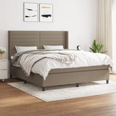 Vidaxl Box spring postelja z vzmetnico taupe 160x200 cm blago