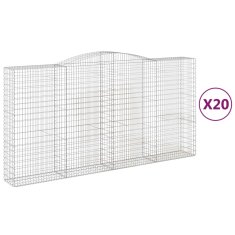 Vidaxl Obokane gabion košare 20kosov 400x50x200/220cm pocinkano železo