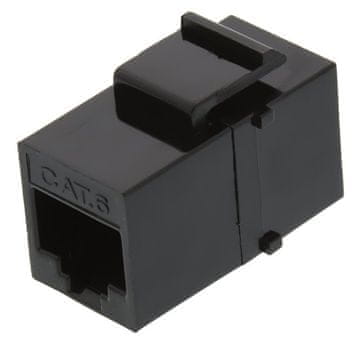 XtendLan Keystone/Coupler, RJ45, CAT6, UTP, črn, namestitev kabla brez udarcev kabla