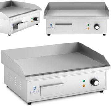 Royal Catering Električni žar z gladko ploščo za peko 530 x 350 mm 3000 W
