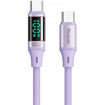 Mcdodo MCDODO KABEL Z ZASLONOM USB-C HITRO POLNJENJE USB TIPA C 5A 100W 2M