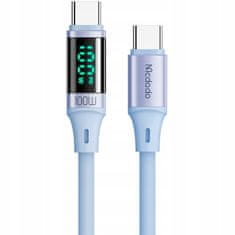 Mcdodo MCDODO KABEL Z ZASLONOM USB-C HITRO POLNJENJE USB TIPA C 5A 100W 2M