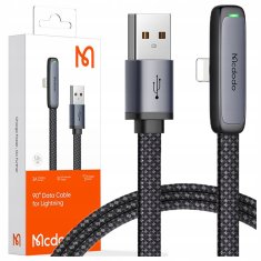 Mcdodo MCDODO KOTNI USB STRELA PLOŠČATI KABEL 36W ZA IPHONE 12 13 14 ČRNA 1M