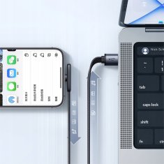 Mcdodo MCDODO KOTNI USB STRELA PLOŠČATI KABEL 36W ZA IPHONE 12 13 14 ČRNA 1M