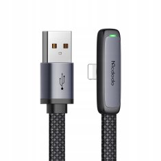 Mcdodo MCDODO KOTNI USB STRELA PLOŠČATI KABEL 36W ZA IPHONE 12 13 14 ČRNA 1M