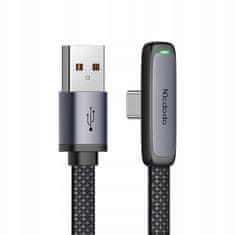 Mcdodo MCDODO KOTNI USB-C KABEL ZA HITRO POLNJENJE USB TIPA C 6A 100W ČRN 2M