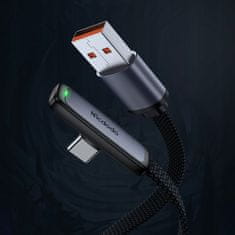 Mcdodo MCDODO KOTNI USB-C KABEL ZA HITRO POLNJENJE USB TIPA C 6A 100W ČRN 2M