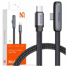 Mcdodo MCDODO KOTNI USB-C KABEL ZA HITRO POLNJENJE USB TIPA C 3A 65W ČRN 2M