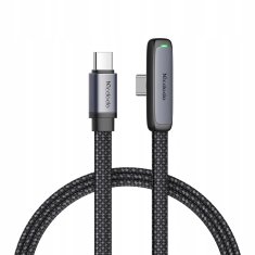 Mcdodo MCDODO KOTNI USB-C KABEL ZA HITRO POLNJENJE USB TIPA C 3A 65W ČRN 2M