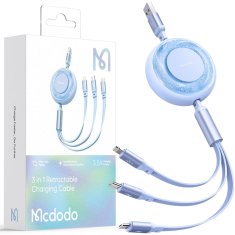 Mcdodo MCDODO 3V1 IZVLEČNI KABEL USB HITRO POLNJENJE USB-C STRELA MIKRO 66W