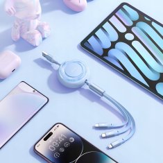 Mcdodo MCDODO 3V1 IZVLEČNI KABEL USB HITRO POLNJENJE USB-C STRELA MIKRO 66W