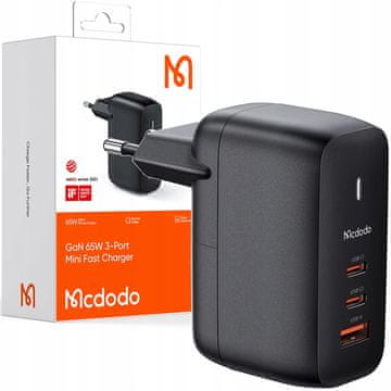 Mcdodo MCDODO HITRI POLNILEC NAPAJALNIK CUBE 3X USB-C PD USB-A GAN 65W