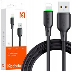 Mcdodo MCDODO POLNILEC USB STRELA HITRO POLNJENJE KABEL ZA IPHONE 1M VODIL ČRNO