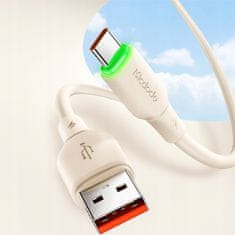Mcdodo MCDODO USB-C HITRI POLNILNI KABEL ZA SAMSUNG XIAOMI TIPA C 6A 100W 1M VODIL BEŽ