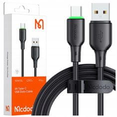 Mcdodo MCDODO USB-C HITRI POLNILNI KABEL ZA SAMSUNG XIAOMI TIPA C 6A 100W 1M VODIL ČRNO