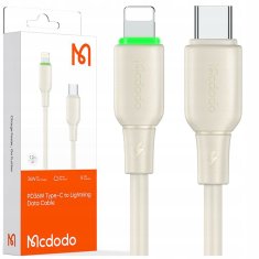 Mcdodo MCDODO POLNILEC USB-C LIGHTNING HITRI POLNILNI KABEL ZA IPHONE 1M VODIL BEŽ