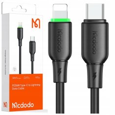 Mcdodo MCDODO POLNILEC USB-C LIGHTNING HITRI POLNILNI KABEL ZA IPHONE 1M VODIL ČRNO